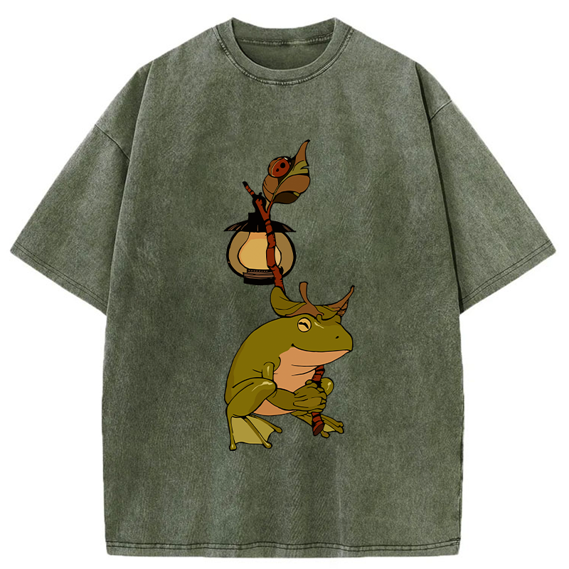 Tokyo-Tiger Frog With Lantern Washed T-Shirt
