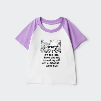 Tokyo-Tiger Octopus Meme I Disappeared Completely Kids Raglan T-shirt