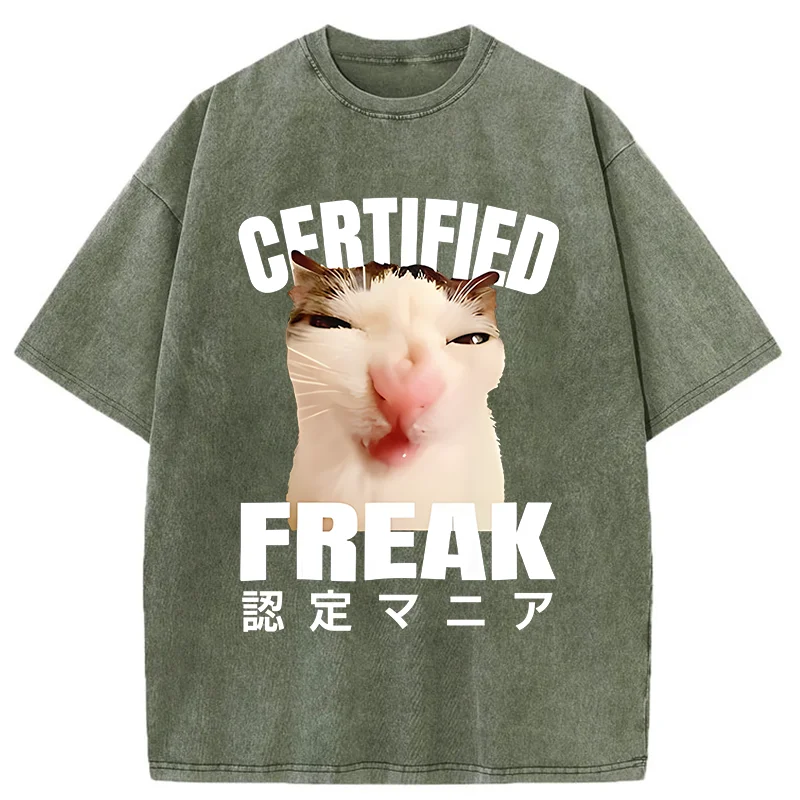 Tokyo-Tiger Certified Freak Cat Washed T-Shirt