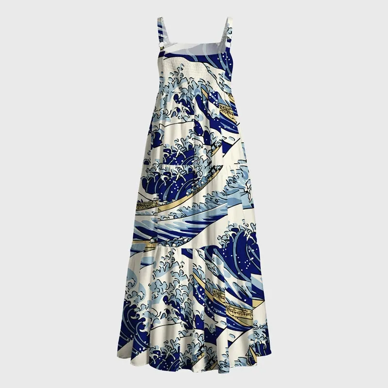 Tokyo-Tiger Japanese Great Wave Maxi Dress