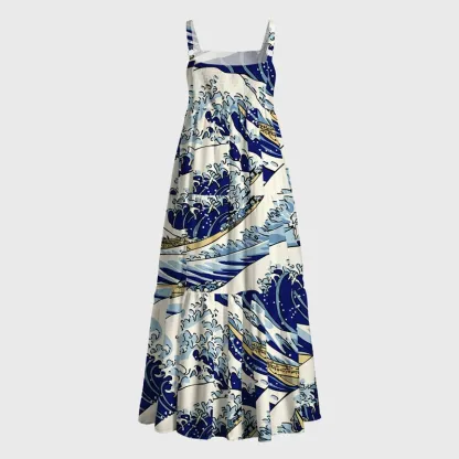 Tokyo-Tiger Japanese Great Wave Maxi Dress