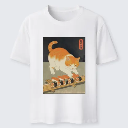 Tokyo-Tiger Cat Trying To Steal Sushi Classic T-Shirt