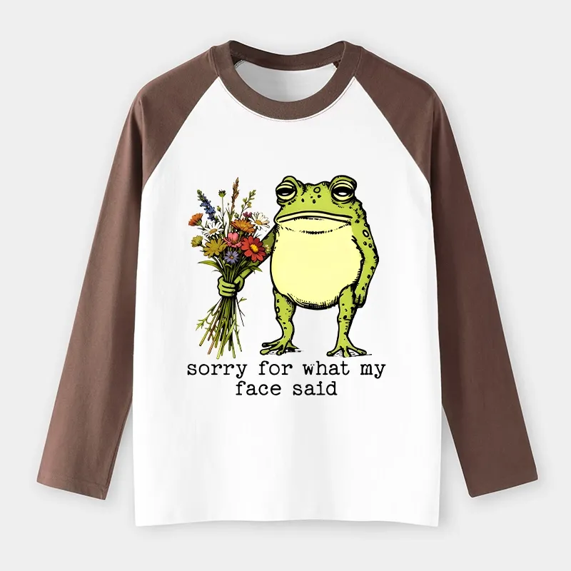 Tokyo-Tiger Frog Sorry Mode Activated Raglan Long Sleeve T-shirt