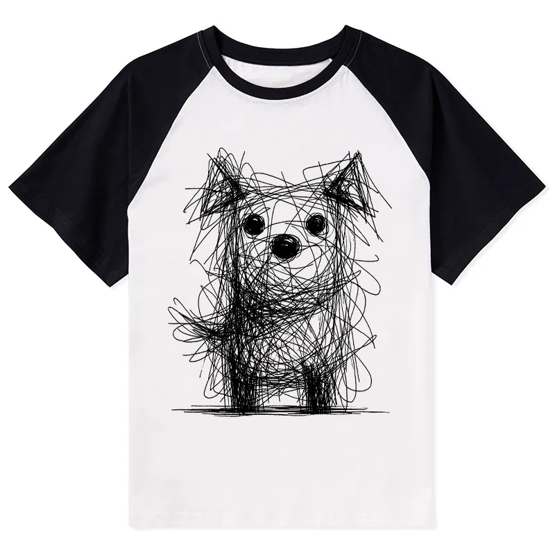 Tokyo-Tiger Scruffy Dog Chaos Art Raglan T-shirt Sale