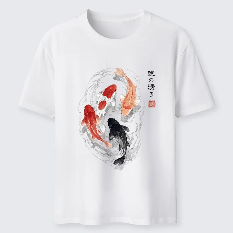 Tokyo-Tiger Koi Fish Flow In Traditional Ink Style Classic T-Shirt