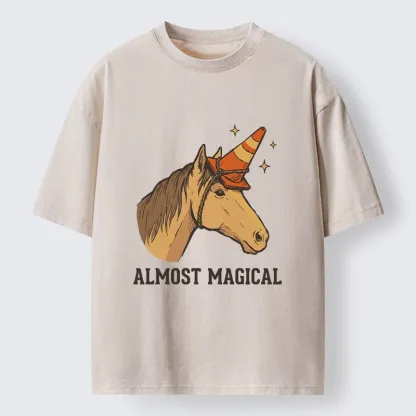 Tokyo-Tiger Silly Horse Trying To Be Magical Washed T-Shirt