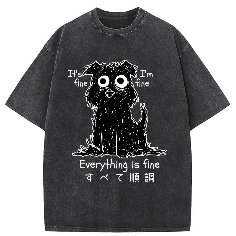 Tokyo-Tiger Everything Is Fine Washed T-Shirt