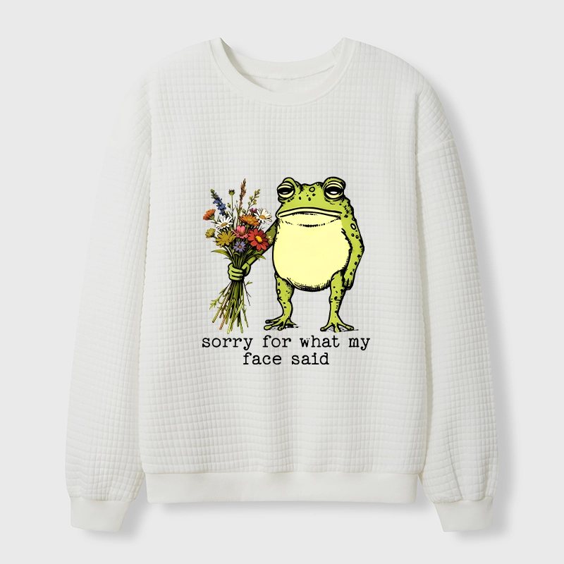 Tokyo-Tiger Frog Sorry Mode Activated Waffle Sweatshirt
