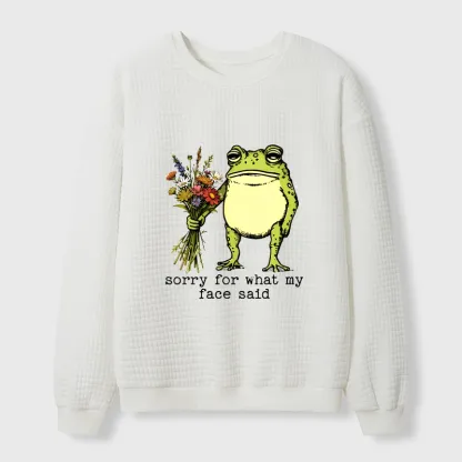 Tokyo-Tiger Frog Sorry Mode Activated Waffle Sweatshirt