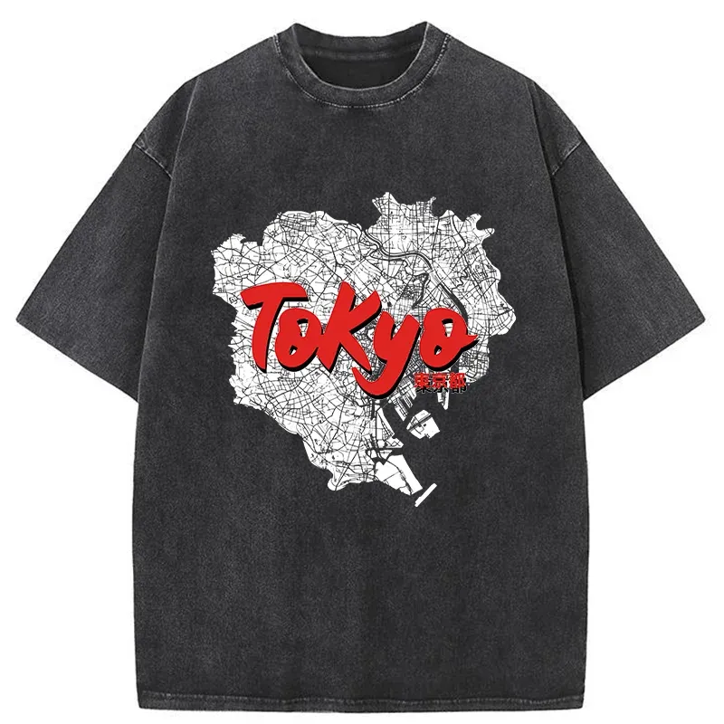 Tokyo-Tiger Tokyo City Area Washed T-Shirt