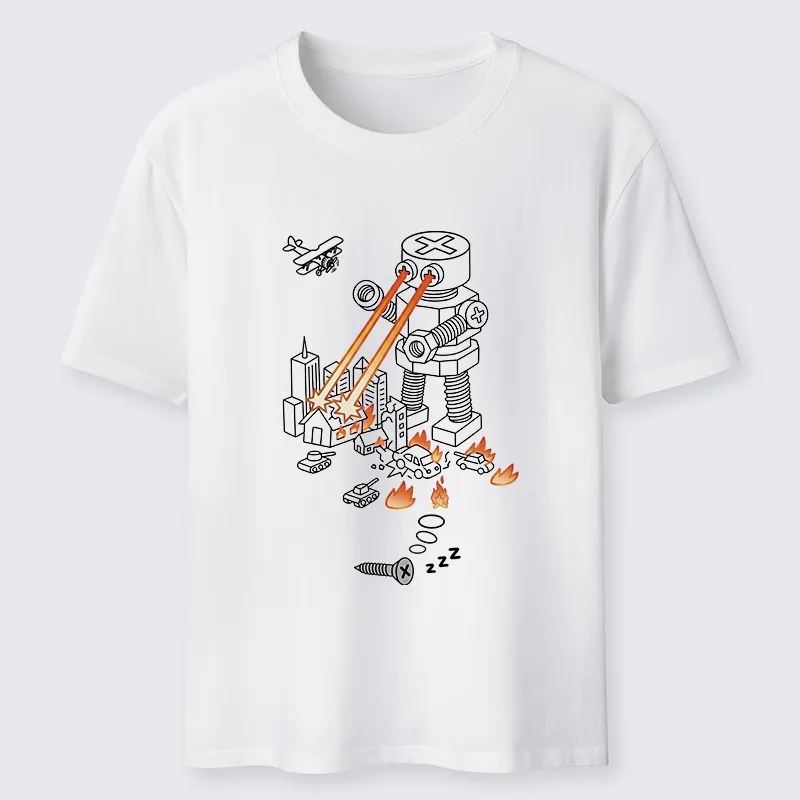 Tokyo-Tiger Funny Screw Robot Destroying City Classic T-Shirt Sale