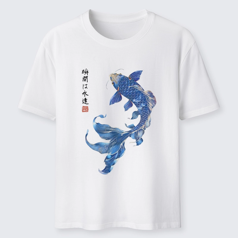 Tokyo-Tiger Lucky Blue Koi Fish Art Classic T-Shirt