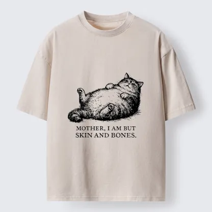 Tokyo-Tiger Chonky Cat Begging For Food Washed T-Shirt