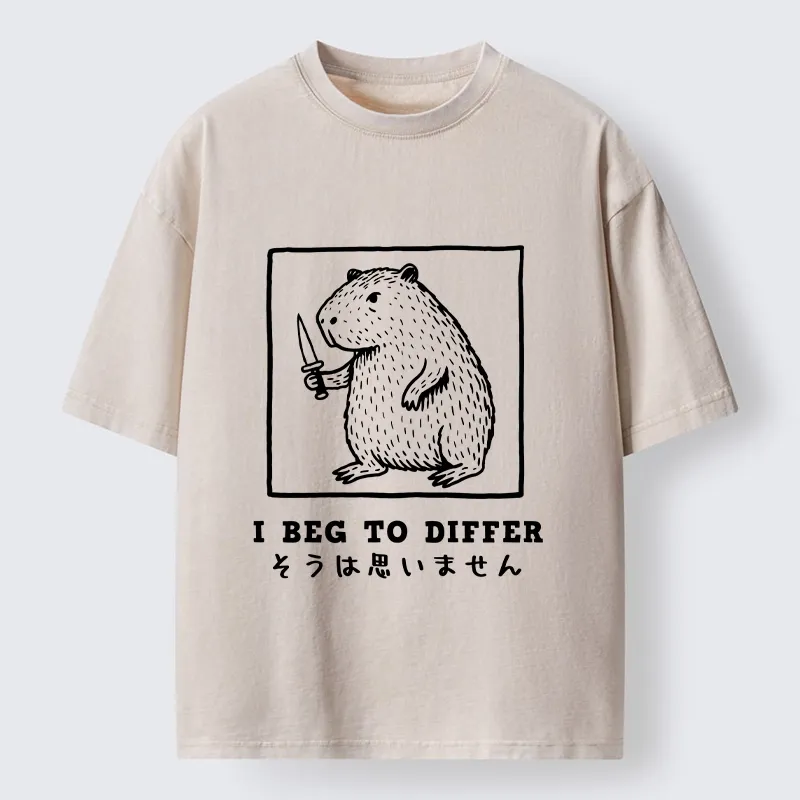 Tokyo-Tiger Sassy Capybara Holding A Blade Washed T-Shirt