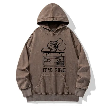 Tokyo-Tiger Cassette Fine Meme Washed Hoodie