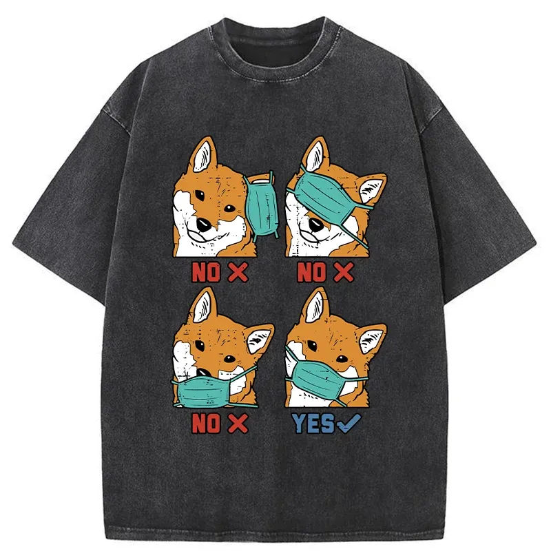 Tokyo-Tiger Wear A Mask Correctly Washed T-Shirt