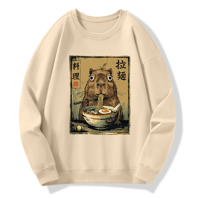 Tokyo-Tiger Cute Capybara Eating Ramen Classic Sweatshirt