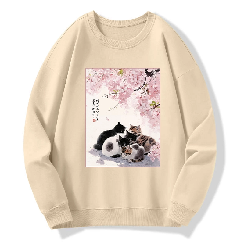 Tokyo-Tiger Cute Cats Sakura Garden Classic Sweatshirt