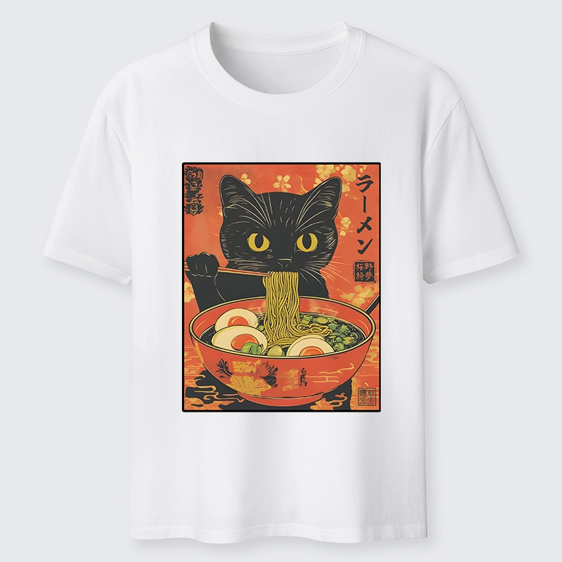 Tokyo-Tiger Hungry Black Cat Loves Ramen Classic T-Shirt
