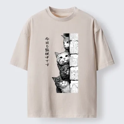 Tokyo-Tiger Cats Are Watching You Always Washed T-Shirt