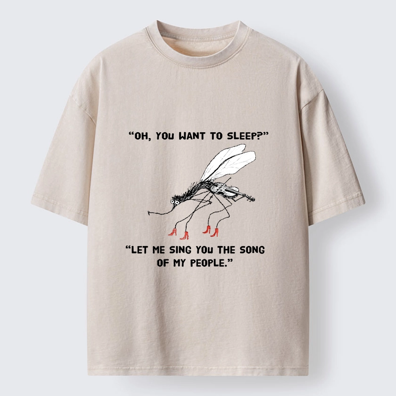 Tokyo-Tiger Annoying Mosquito At Night Washed T-Shirt