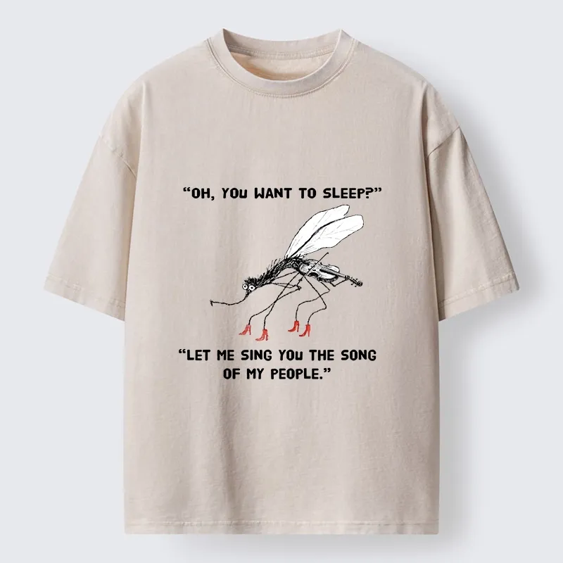Tokyo-Tiger Annoying Mosquito At Night Washed T-Shirt