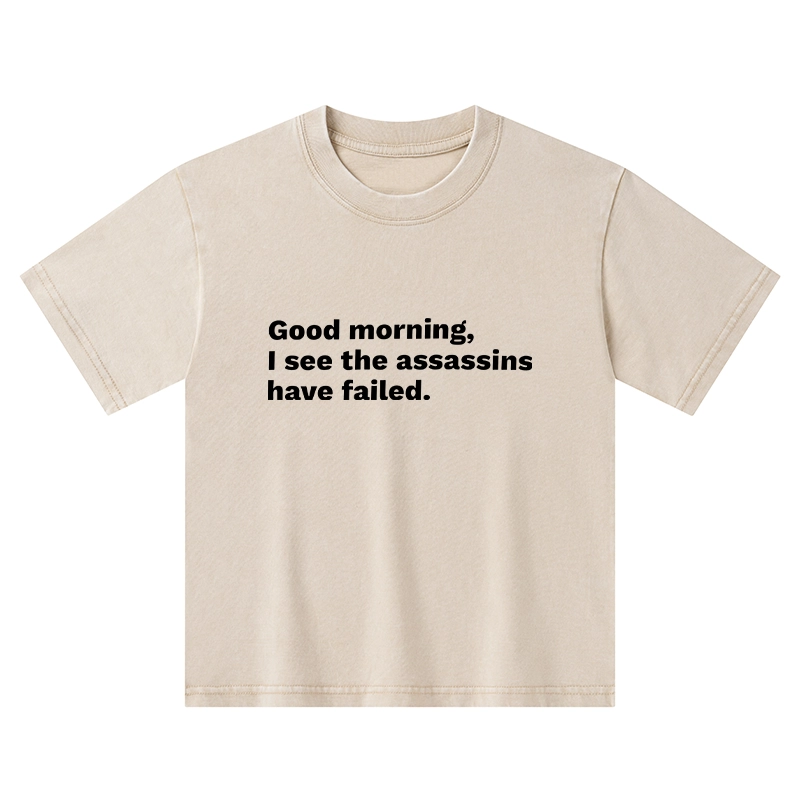 Tokyo-Tiger Assassins Failed Morning Quote Art Kids Washed T-Shirt