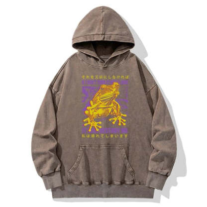 Tokyo-Tiger A Frog Prone To Emotional Breakdown Washed Hoodie