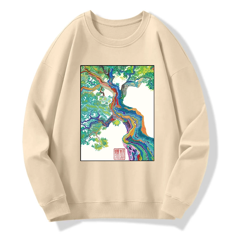 Tokyo-Tiger Colorful Magic Tree Classic Sweatshirt