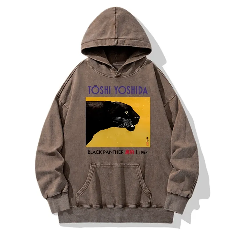 Tokyo-Tiger Black Panther Washed Hoodie