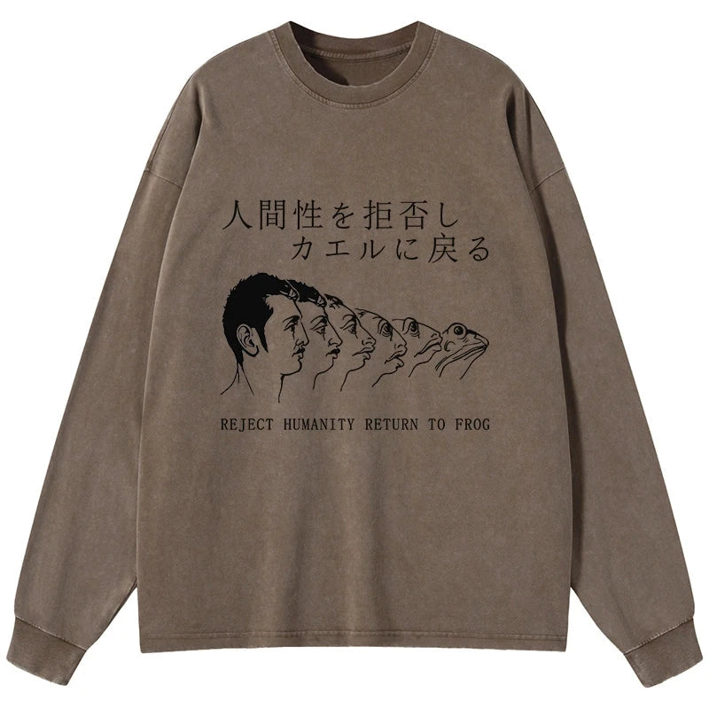 Tokyo-Tiger Return To Frog Washed Long Sleeve T-Shirt