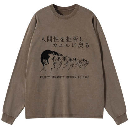 Tokyo-Tiger Return To Frog Washed Long Sleeve T-Shirt