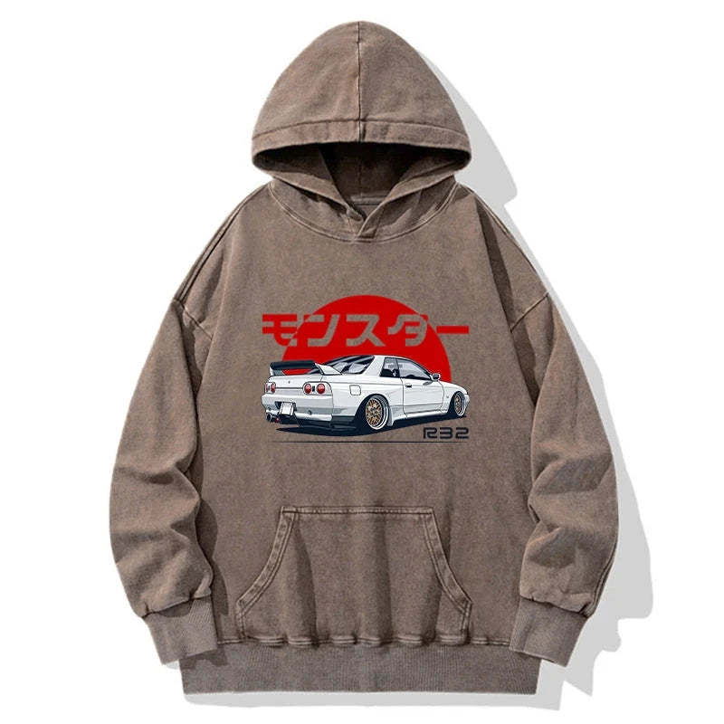 Tokyo-Tiger Monster. Skyline R32 GTR Washed Hoodie Sale