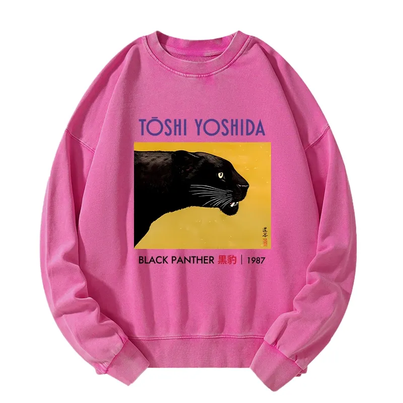 Tokyo-Tiger Black Panther Washed Sweatshirt