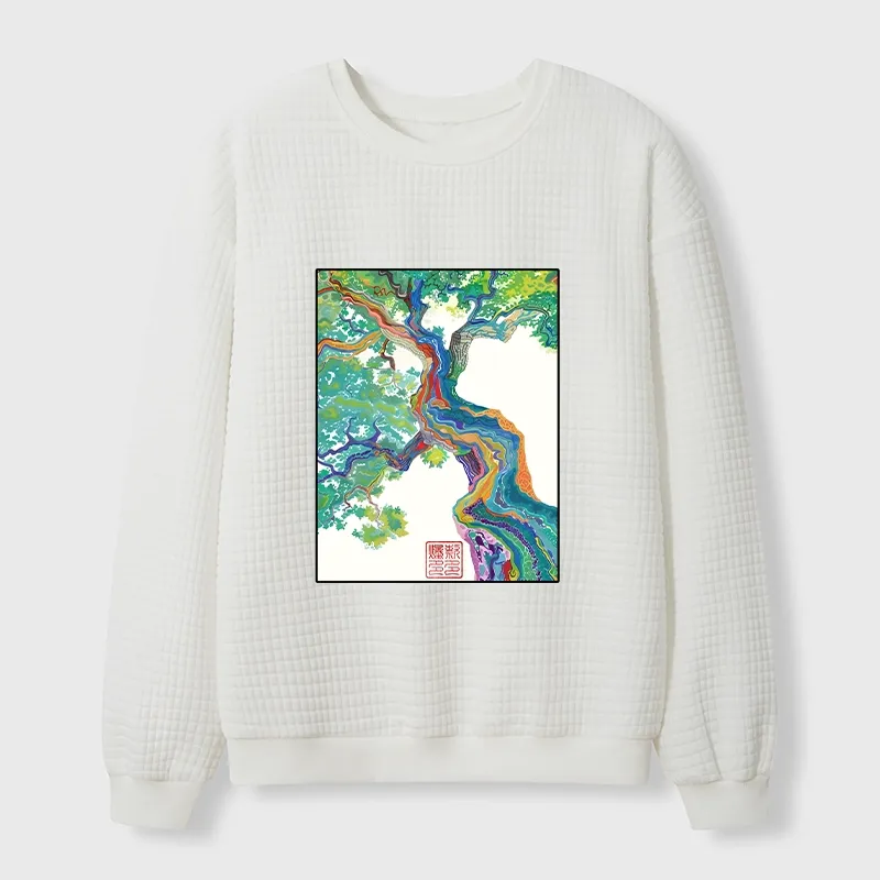Tokyo-Tiger Colorful Magic Tree Waffle Sweatshirt Sale