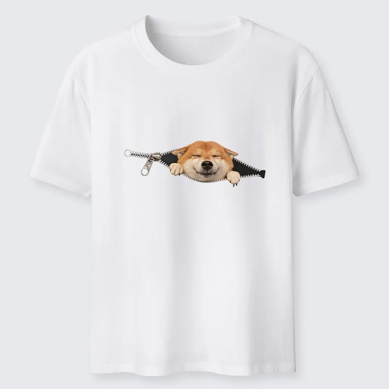 Tokyo-Tiger Cute Shiba Dog In Zipper Classic T-Shirt