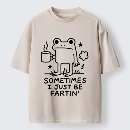 Tokyo-Tiger Sometimes A Frog Just Needs To Fart Washed T-Shirt
