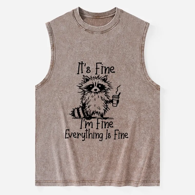 Tokyo-Tiger Raccoon Fine Meme Washed Tank
