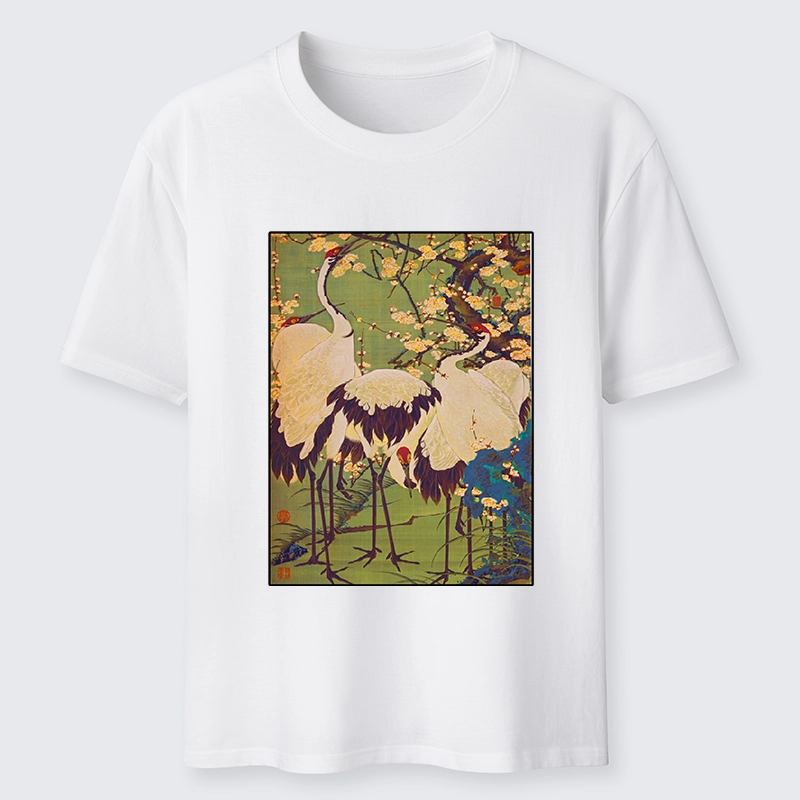 Tokyo-Tiger Three Cranes In Sakura Garden Classic T-Shirt