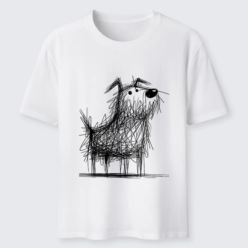 Tokyo-Tiger Cute Scrawled Dog Line Art Classic T-Shirt Sale