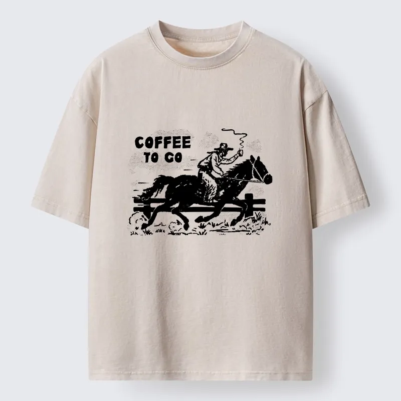 Tokyo-Tiger Cowboy With Coffee To Go Washed T-Shirt