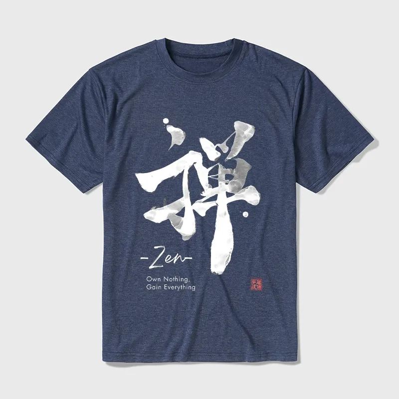 Tokyo-Tiger Zen Texts Cotton Blend T-Shirt
