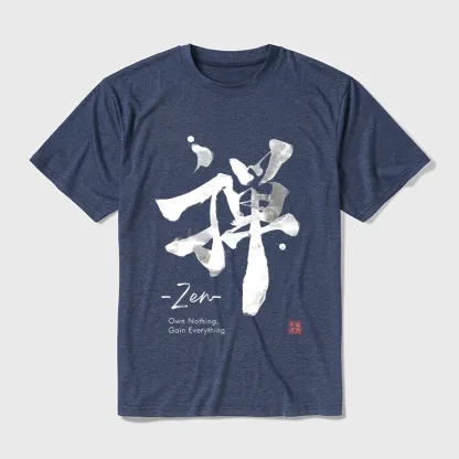 Tokyo-Tiger Zen Texts Cotton Blend T-Shirt