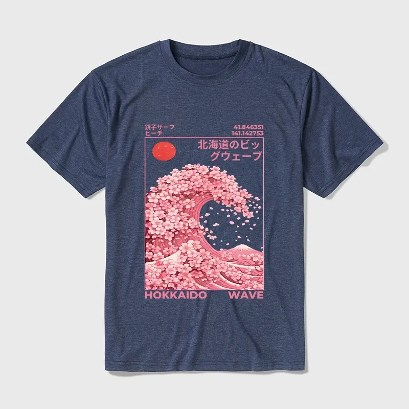Tokyo-Tiger Sakura Wave Cotton Blend T-Shirt