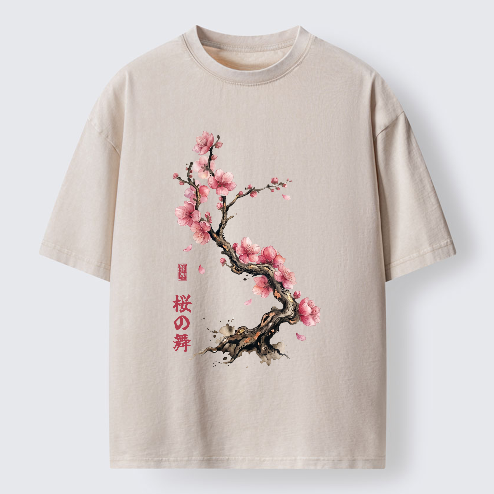 Tokyo-Tiger Sakura Petal Dance Washed T-Shirt