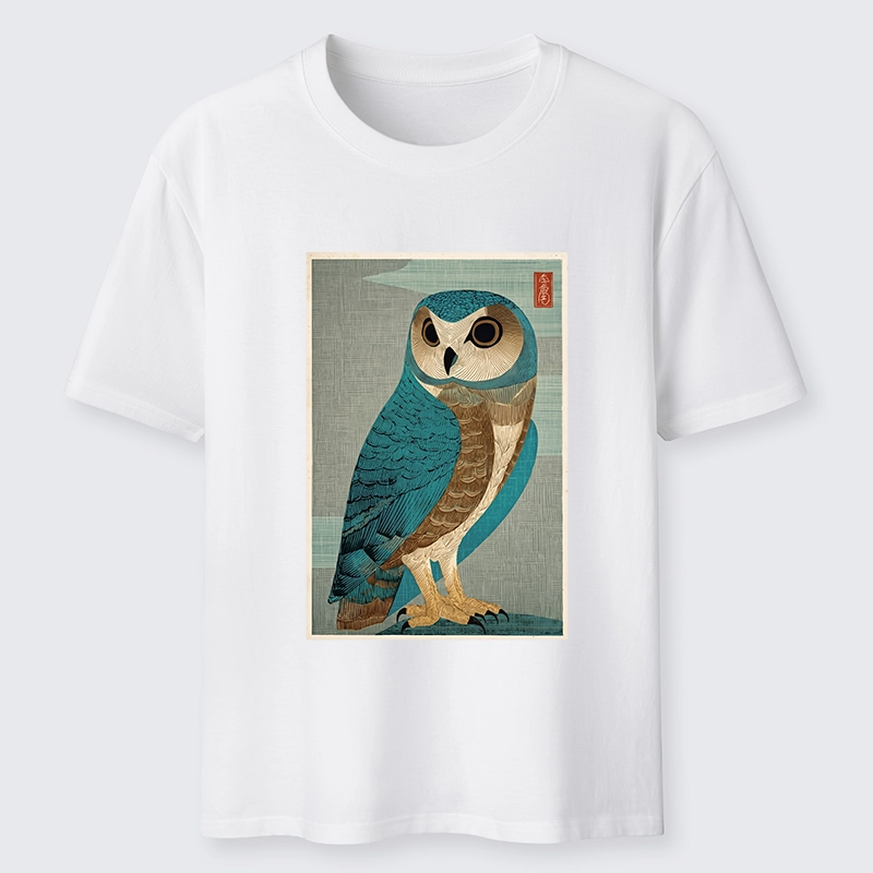 Tokyo-Tiger Vintage Owl Woodblock Art Classic T-Shirt