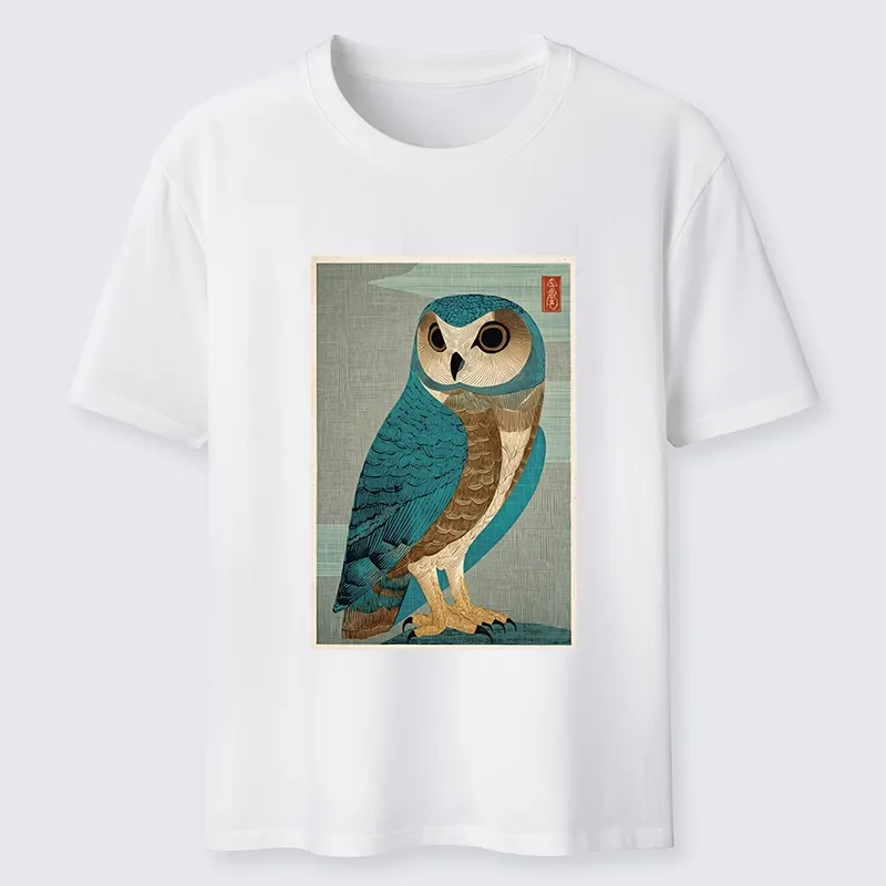 Tokyo-Tiger Vintage Owl Woodblock Art Classic T-Shirt Sale