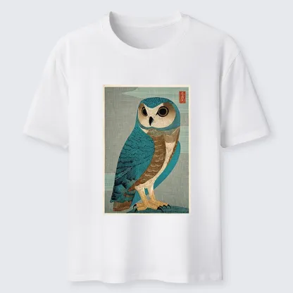 Tokyo-Tiger Vintage Owl Woodblock Art Classic T-Shirt