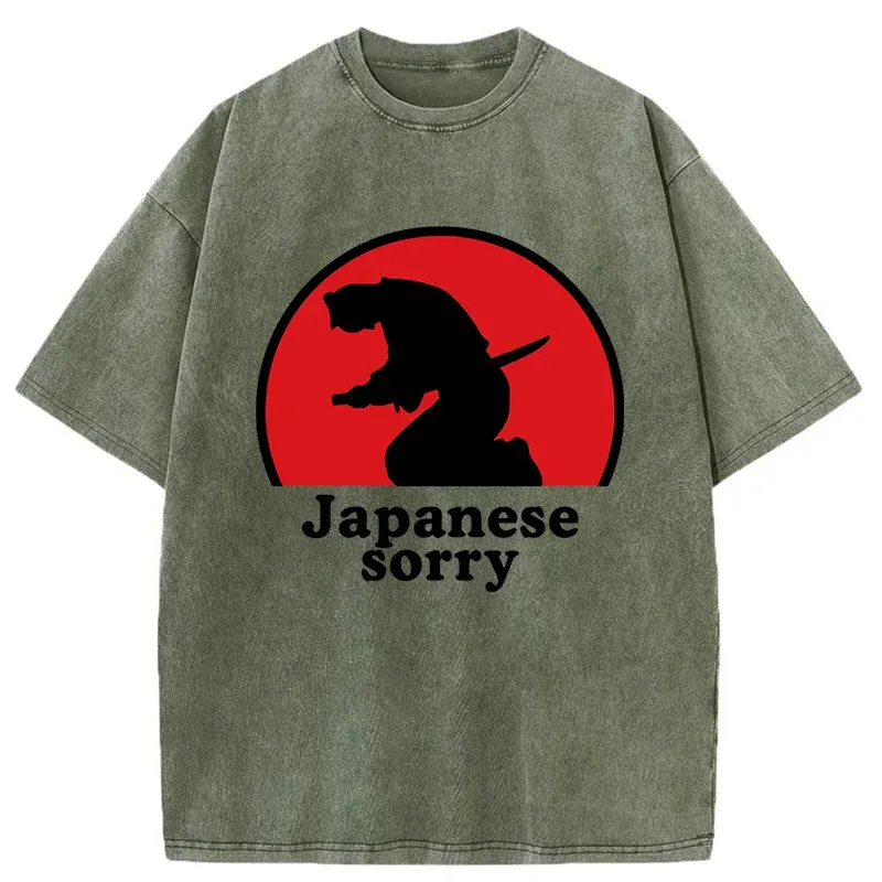 Tokyo-Tiger Japanese Sorry Washed T-Shirt