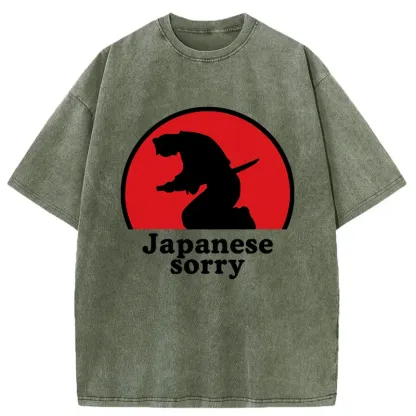 Tokyo-Tiger Japanese Sorry Washed T-Shirt